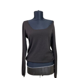 A-K-R-I-S- .punto CASHMERE SILK  Long SLEEVE SWEATER women’s  SZ 8 Brown *